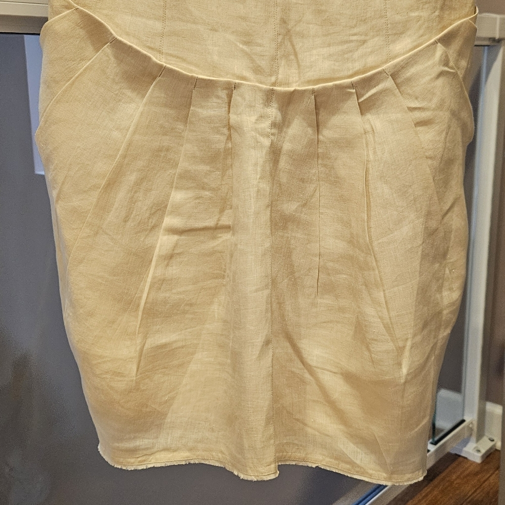 Fendi ivory silk linen skirt IT size 46 US 10 o Large